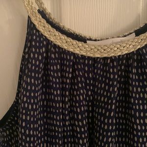 Charming Charlie Navy blue and gold dress